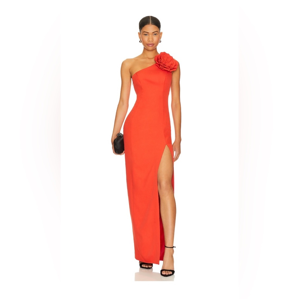 Lovers and Friends One-Shoulder Rose Red/Orange Dress